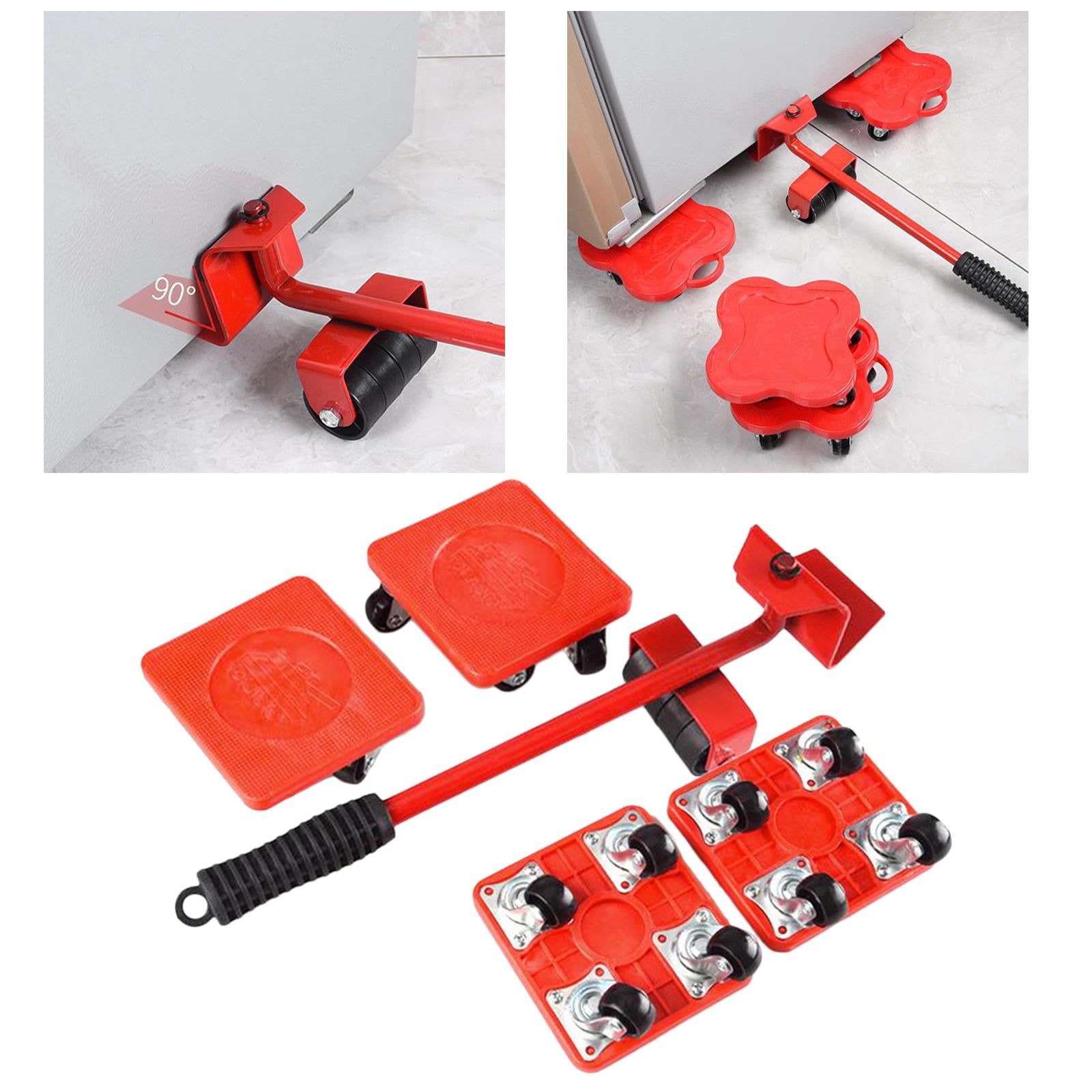 Onerbuy Furniture Lifter with 4 Pack Moving Sliders Heavy Furniture Roller Move Tools Max Up for 150kg/330 lb, 360 Degree Rotatable Pads (Red)
