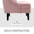 thumbnail image 5 of HOMCOM Tufted Accent Chair with Rubber Wood Legs, Pink, 5 of 10