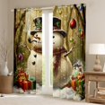 thumbnail image 2 of Manfei Christmas Snowman Child Blackout Curtains Set of 2 (52x84 Each), Yellow Green Window Curtains, Winter Western Festival Curtains and Drapes, Curtains and Drapes Bedroom Decor, 2 of 6