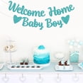 thumbnail image 2 of Welcome Baby Boy Banner for Baby Shower, Gender Reveal Baby Shower Decorations Blue Glitter, 2 of 6