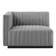 thumbnail image 5 of Modway Conjure Channel Tufted Upholstered Fabric 4-Piece Sofa in Black Light Gray, 5 of 10
