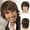 Brown, variant on Mens Blonde Wig Short Layered Natural Fluffy Wig Synthetic Heat Resistant Halloween Cosplay Hair Wig