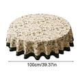 thumbnail image 6 of Round Floral Tablecloth, Scalloped Farmhouse Decorative Table Cover for Kitchen & Dining, 6 of 6