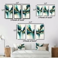 thumbnail image 4 of Designart "Teal and Gold Abstract Expressionism I" Modern Framed Wall Art Set Of 3 - Turquoise Abstract Liquid Ink Frame Canvas Set For Living Room Decor, 4 of 6