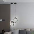 thumbnail image 5 of ADISUN Modern Led Pendant Lights Island Lights Fixture, Adjustable Chandeliers 24W Creative Round Lamp, Black, 5 of 7