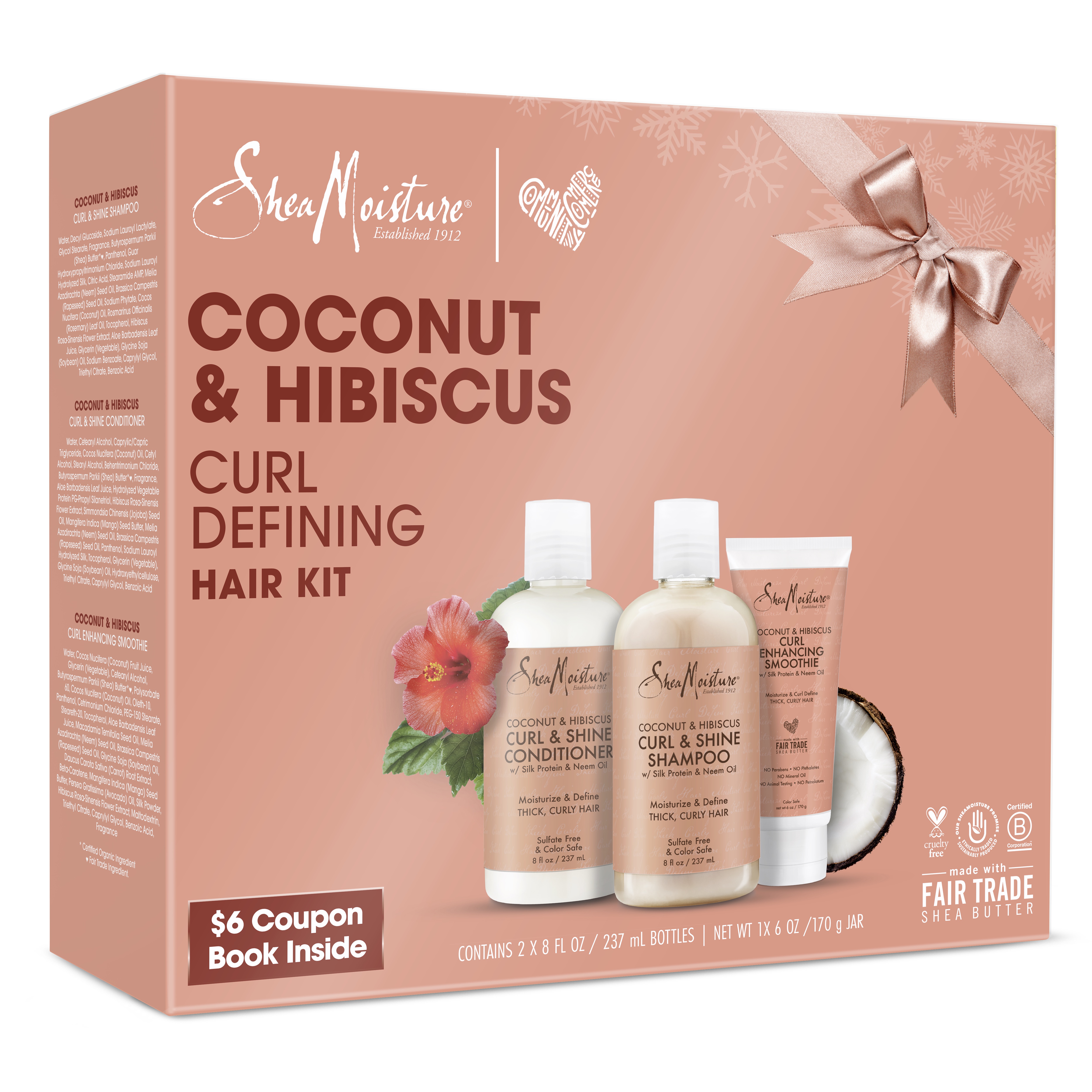 ($19 Value) SheaMoisture Coconut and Hibiscus Curl Defining Shampoo and Conditioner Gift Set, Phthalate Free, 3 Piece - image 2 of 3