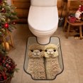 thumbnail image 4 of Sruoe Toilet Rug U Shaped 16x20 Inch, Double Alpaca Print U‑Cut Microfiber Floor Mat, U-Shaped Contoured Toilet Rugs for Bathroom, Non‑Slip Bathroom Decor Rug for Toilet Base Home Decor, 4 of 9