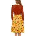 thumbnail image 2 of FKELYI Hallo Fall Women Dress Size L Lightweight A Line Swing Skater Twirl Dresses Elastic Thanksgiving Pumpkins Women Dress Long Sleeve Party, 2 of 4