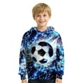 thumbnail image 2 of Boys Christmas Long Sleeve Hooded Sweatshirt Digital Print Athletic Series Loose Fit Sportswear Top Kids Youth Clothes, 2 of 3