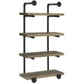 thumbnail image 6 of Pemberly Row Traditional Wood 24" Wall Shelf in Black and Rustic Oak, 6 of 6