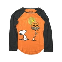 Peanuts Girls Long Sleeve Snoopy & Woodstock Halloween T-Shirt Tee Shirt 4