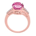 thumbnail image 4 of Mauli Jewels Rings for Women 3.3 Carat Oval Shaped Pink Topaz and Diamond Ring 4-Prong 10K Rose Gold, 4 of 6