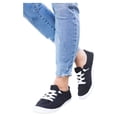 thumbnail image 4 of Zig White Women Soda Shoes Flat Linen Canvas Fashion Sneakers Comfortable Insoles Slip On Lace Up Style Loafers, 4 of 4