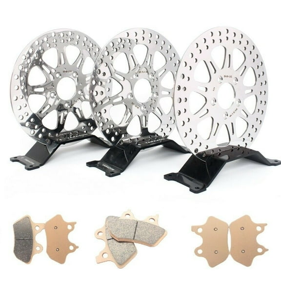 11.5" Polished Front Rear Brake Rotors Pads for Harley Electra Glide Road King FLHTCI 00-07
