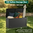 thumbnail image 6 of WASUHE 100 Gallon Large Deck Boxes Outdoor Waterproof, Lockable Patio Storage Box for Furniture,Pool Float, Garden Tools, Waterproof Outdoor Storage Cabinet, UV Resistant, Black, 6 of 10