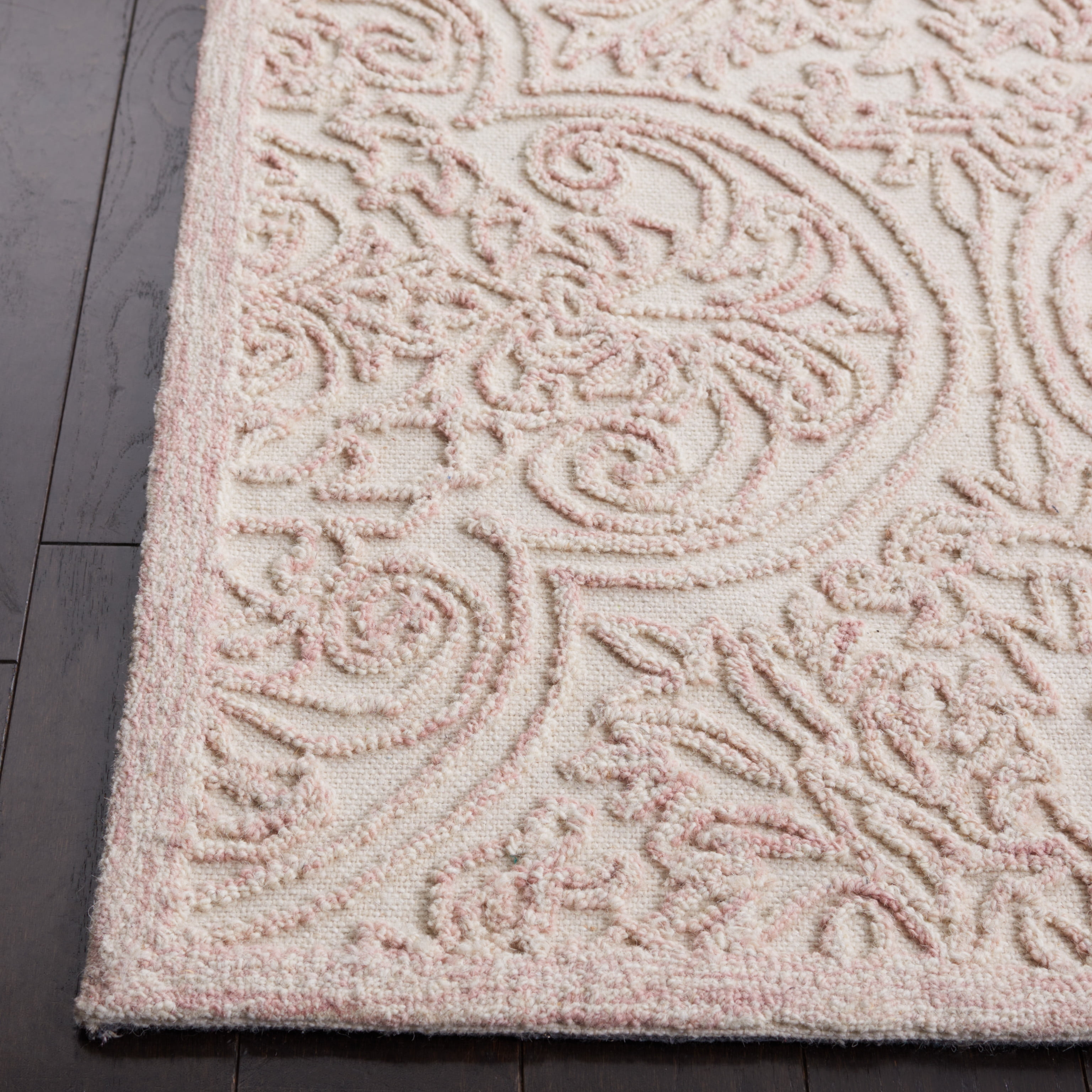 SAFAVIEH Martha Stewart Trace Floral Area Rug, Ivory/Pink, 2'3" x 4'