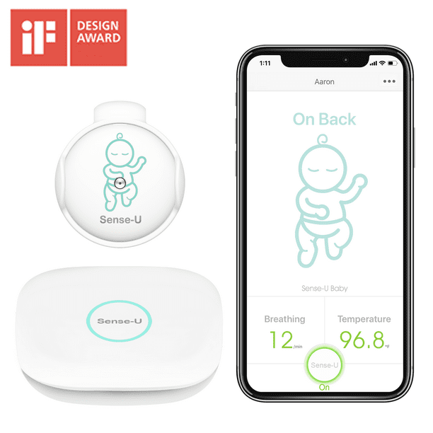 SenseU Baby Monitor 2 with Breathing Rollover Movement Temperature Sensors Track Your Baby's