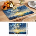 thumbnail image 6 of Modern Abstract Placemats Set of 8 Blue Yellow Abstract Ombre Oil Painting Place Mats Indoor Wipeable Table Mats Washable Cloth Dining Table Placemats for Kitchen Holiday Party Home Decor 13x19 Inch, 6 of 9