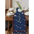 thumbnail image 4 of Ldtrchee Navy Blue Snowflake Christmas Table Runner 90 Inches, Xmas Red Plaid Bed Runner Dresser Scarves Tabletop for Indoor Outdoor Parties/Ceremony/Banquet, 13" x 90", 4 of 8