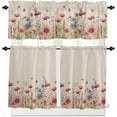 thumbnail image 6 of Kitchen Curtains Set, Vintage Spring Floral Kitchen Curtains and Valances Set, Farmhouse Summer Botanical Rod Pocket Tier Curtains 36 Inch Length for Cafe/Bedroom Windows, 6 of 6