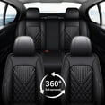 thumbnail image 4 of AOMSAZTO Fit Nissan Kicks 2018-2024 Car Seat Cover 5-seat Faux Leather Full Set Compatible Airbag(Black), 4 of 5