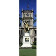 Panoramic Images  Statue of King Kamehameha in front of a government building Aliiolani Hale Honolulu Oahu Honolulu County Hawaii USA Poster Print by Panoramic Images - 12 x 36
