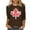 Brown ⑤, variant on qucoqpe Women's Summer Fashion Floral Printed Blouses Tops Casual Loose Fit Crew Neck 3/4 Sleeve Shirts