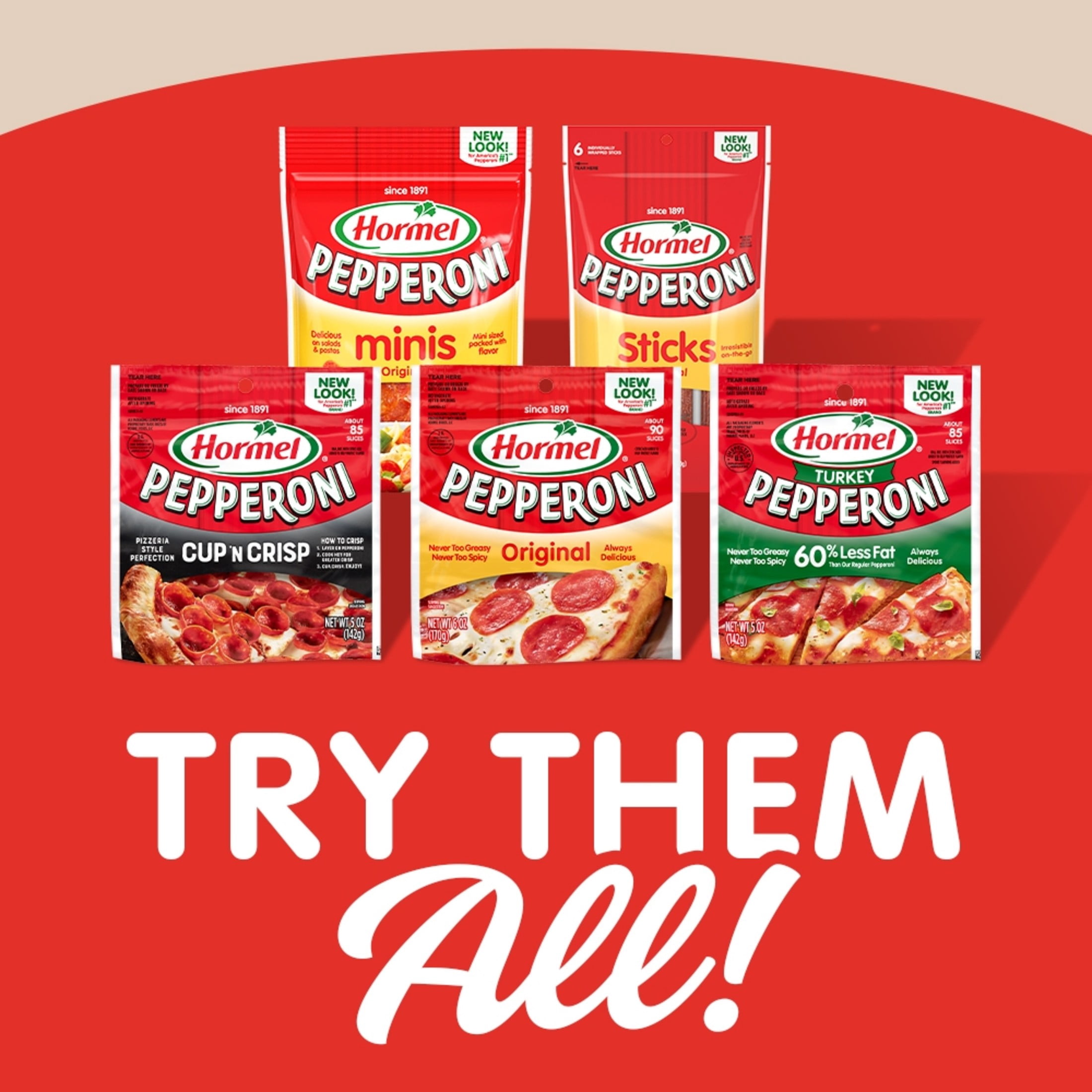 (5 pack) HORMEL Pepperoni Slices, Pizza Topping, Gluten Free, Refrigerated, 3.5 oz Plastic Pouch