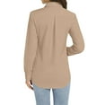 thumbnail image 4 of Women Shirts Long Sleeve Tops Collared V Neck Shirts Lightweight Sweatshirt 2024 Fall Fashion Clothes,Yellow Women Shirts XXXXXXXL, 4 of 6