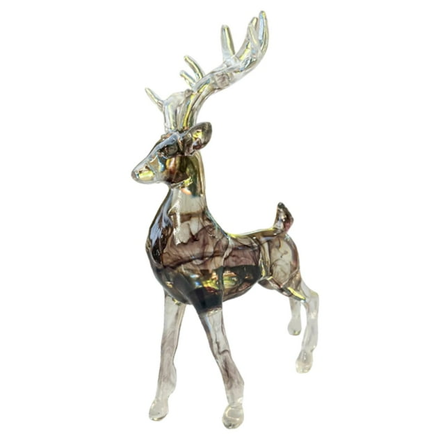 Figurines de Renne Ornement Nordique Figurines de Cerf Statue de Cerf Déco Animal Noir