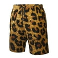 thumbnail image 4 of Cauagu Golden Leopard Glitter Print Men's Swim Trunks,Hawaiian Bathing Suit Swimsuits Beach Shorts with Pockets for Men Quick Dry Swimming Board Shorts-3X-Large, 4 of 6