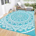 thumbnail image 1 of Outdoor Rug ;x; Reversible Boho Plastic Straw Patio Deck Camping Rugs Indoor Outdoor Portable RV Mat Carpet for Outside Porch Balcony Backyard Beach Pool, 1 of 9