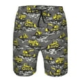 thumbnail image 3 of Logiee Modern Yellow Excavator Print Mens Swim Trunks Quick Dry Board Shorts,Breathable Hawaii Beach Shorts Swimwear Bathing Suits-Large, 3 of 6
