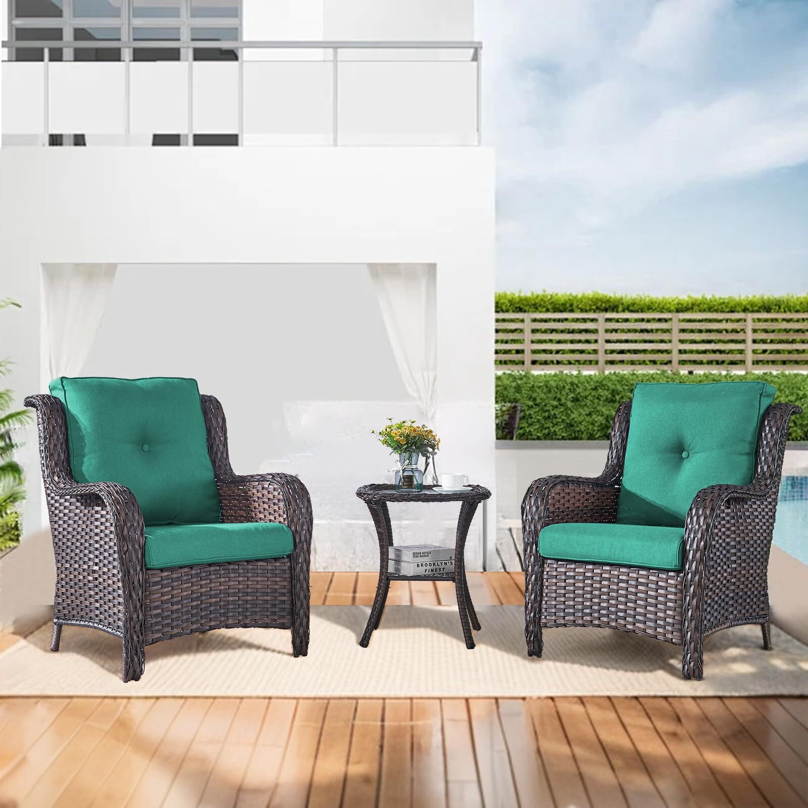 Giantfurnni Cushions for Outdoor Furniture Set 22 x 24,Patio Furniture Cushions Waterproof & Fade Resistant Deep Seat Cushion for Wicker Chair, Sofa, Couch