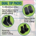 thumbnail image 3 of Four Pack of Extra Durable Rubber Replacement Tips (Replacement Feet/Paws/Ferrules/Caps) for Trekking Poles - Fits All Standard Hiking and Walking Poles (Round (2) & Medium Tapered (2), 4 Pack), 3 of 4