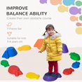 thumbnail image 3 of 11pcs Balance Stepping Stones for Kids, Fish Style Non-slip Obstacle Course, Larger Size Stackable Balance Blocks Indoor Outdoor, 3 of 7