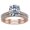 Rose Gold, variant on 2ct Round Moissanite Fancy Hidden Halo Set in 14k White Gold