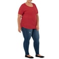 thumbnail image 2 of Terra & Sky Women's Plus Size Scoop Neck Shirred T-Shirt, 2 of 6