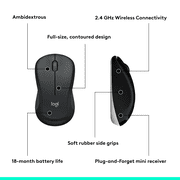 Logitech MK540 Advanced Wireless Keyboard and Mouse Combo for Windows, 2.4 GHz Unifying USB-Receiver, Multimedia Hotkeys, 3-Year Battery Life, for PC, Laptop