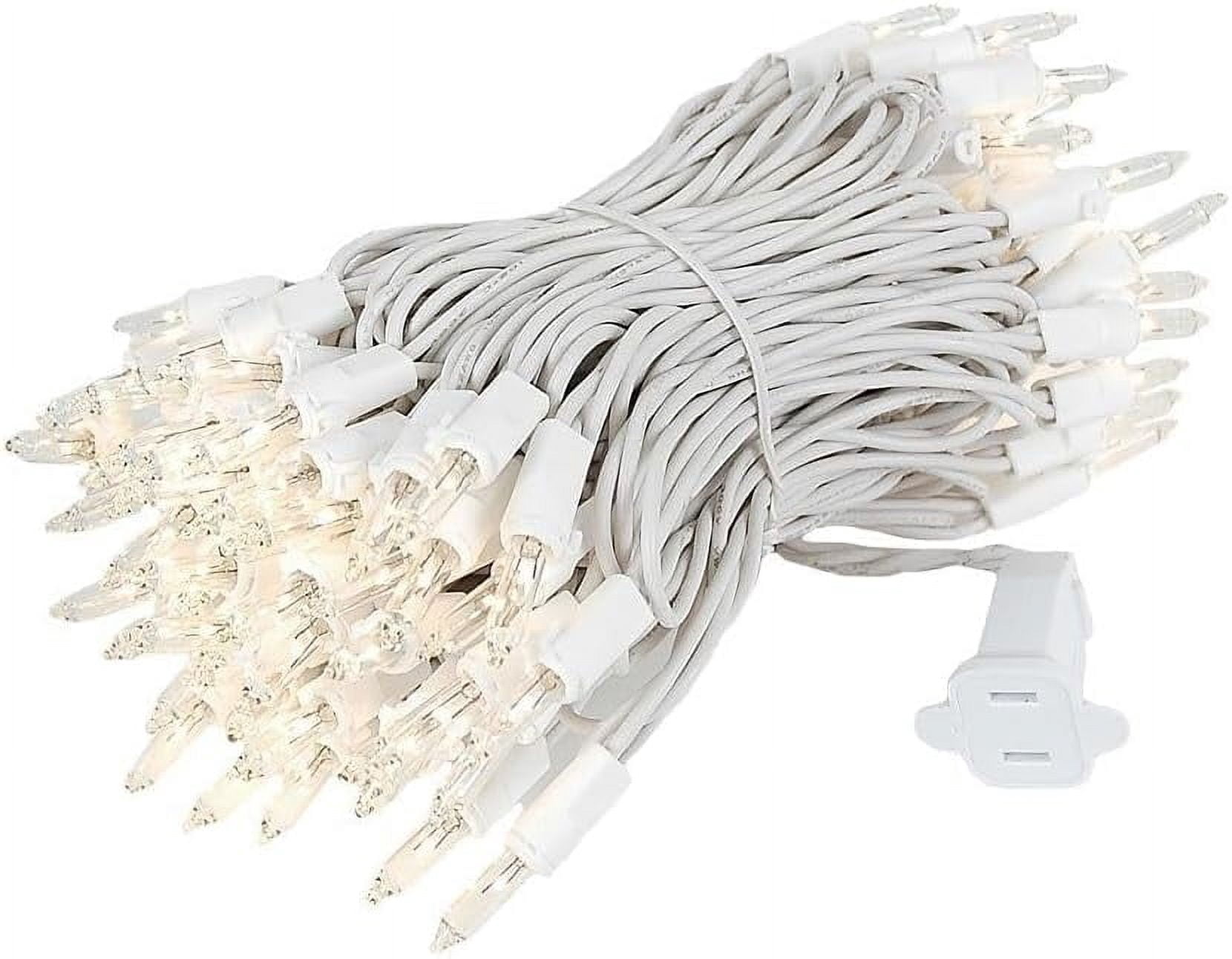 RGHJAR-34 Feet 100 Bulbs Traditional Incandescent Mini Lights, Clear on Black Wire with 4" Spacing, Commercial Grade and UL Listed for Indoor/Outdoor Use, End-to-End Connectable