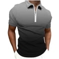thumbnail image 1 of Camisas de Suéter para Hombre Gradación de Impresión Turndown Cuello Blusa Deportiva, Poliéster Ligero para Verano Casual Y Uso Diario, 1 of 8