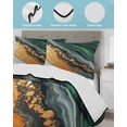 thumbnail image 4 of Teal Orange Marble Twin Size Down Alternative Comforter, Lightweight Comforter Quilt Bedding Set with Pillow Shams Modern Ink Painting Abstract All Seasons Bed Comforter Duvet Insert 68"x86", 4 of 7