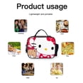 thumbnail image 3 of Hello kitty PU Leather Lunch Bag Unisex Lunch Box, Reusable Lunch Tote Meal Prep Container Portable Leakproof Insulated Cooler Bag Food Tote for Work Office Picnic Beach Travel, 3 of 5