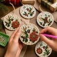 thumbnail image 4 of 6PCS Christmas Ornaments DIY Pearl Diamond Painting Kit, Rhinestone Art, Hemp Rope Included, Holiday Tree Decor, 6 Festive Designs, Pendant Style, 4 of 9
