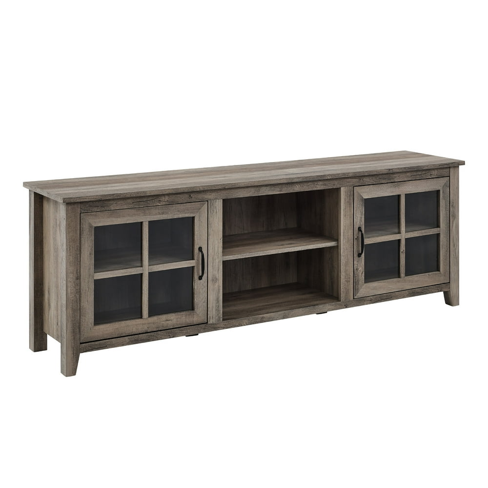 Manor Park Modern Farmhouse TV Stand for TVs up to 80", Grey Wash