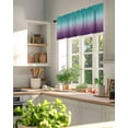 thumbnail image 3 of Turquoise Purple Gradient Kitchen Valances for Windows Abstract Watercolor Valance Curtains&nbsp; for Kitchen /Living Room/Bedroom/ Bathroom Decor, 42"x12 " ,Rod Pocket 1 Panel,, 3 of 8