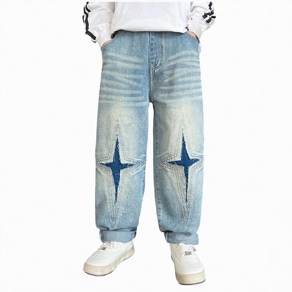 Gubotare Boys Jeans Boy's Stylish Skinny Fit Stretch Fashion Denim Jeans Size 7-9 (Blue,7-9 Years)