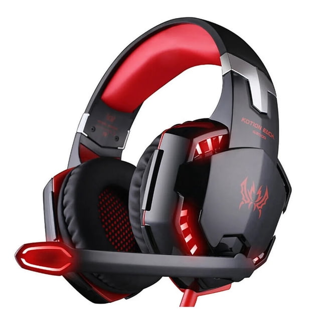 Audífonos de Diadema con Micrófono para Gaming Gadgets and fun Eclixe Auriculares Gamer G200 Rojo con negro