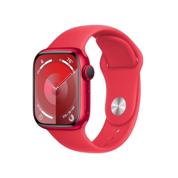 Apple Watch Series 9 With Blood Oxygen. GPS 41mm (Product) Red Aluminum Case with (Product) Red Sport Band - M/L.