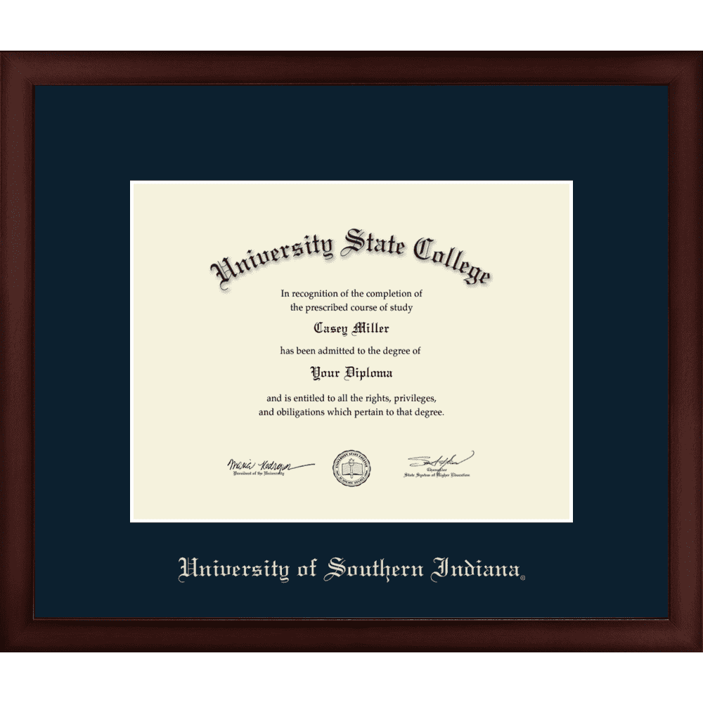 University of Southern Indiana Officially Licensed Silver Embossed